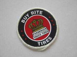BUY RITE TIRES 王冠 外車 ロゴ トラック タイヤ プリント ワッペン/ 刺繍 ビンテージ エンブレム 自動車 カー用品 整備 作業着 76