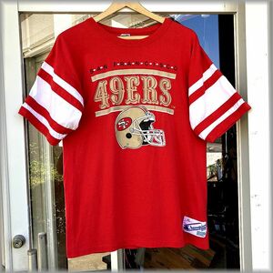 ★サンフランシスコ　49ers　チャンピオン　80s　USA製　トリコタグ　Tシャツ　size XL★検 ビンテージ フットボール nhl 70s 90s 古着