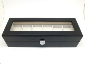  wooden wristwatch storage box 6ps.@ storage black 