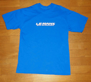 DUNLOP LE MANS ダンロップ ルマン Tシャツ 半袖 コットン 業務用 販促用 非売品 BLU F USED 良品/デジタイヤ走り屋ドリフト峠ジムカーナ