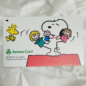 SK [ unused ] Snoopy telephone card SNOOPY Sanwa card Sanwa Card SCS finger doll Woodstock PEANUTS telephone card 50 frequency 1