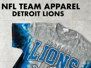 ☆送料無料☆ NFL TEAM APPAREL USA直輸入 古着 半袖 DETROIT LIONS デトロイト・ライオンズ タイダイ Tシャツ メンズ M グレー トップス