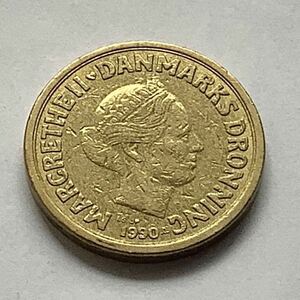 【希少品セール】デンマーク ハートデザイン 10クローネ硬貨 1990年 1枚