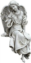 座って顔を左に向けて、見下ろしている天使 高さ 約30ｃｍ 彫像 彫刻/ 書斎 ガーデニング 園芸（輸入品）_画像1