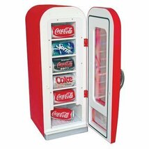 COCA-COLA コカ・コーラ レトロ調 コカコーラ 自動販売機型冷蔵庫 レトロベンディングマシーン CVF18-G 10缶収納型[輸入品]_画像2