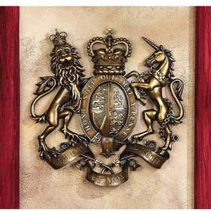 英国王室 グレートブリテンの国王の紋章 壁飾り彫刻 彫像/ イングランド スコットランド バッキンガム宮殿[輸入品
