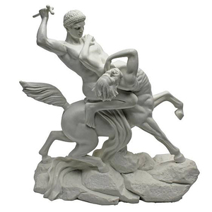 戦う ケンタウロス ギリシャ神話 大理石風彫刻 彫像置物/ テッサリア オリンポス ヘラクレス ラピタイ族[輸入品