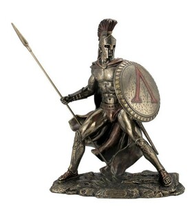 古代ギリシア スパルタ王 戦士 レオニダス ブロンズ風彫像 彫刻/ ペルシャ戦争 テルモピュライの戦い（輸入品）