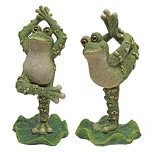 ブギーダウン（ブロンクス）ダンシングフロッグ踊る２匹のカエル（蛙）ガーデン彫像 彫刻/ ガーデニング 芝生(輸入品_画像1