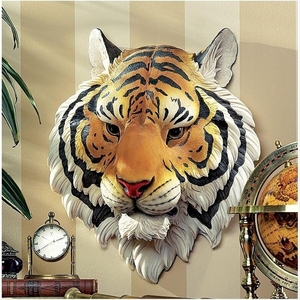 動物彫刻 インドシナ（ベンガル）タイガー 虎の壁彫刻 彫像/ アクセント書斎 貴賓室 動物園 寅年(輸入品