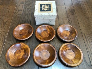 しもつけ茶托　食器　和食器　茶器　スイーツ　茶托6枚組　天然木　厚目　ウッド　wood　木工芸　日本　Japan　送料無料