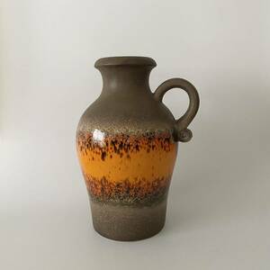  west Germany made 1970 period Scheurich Fat Lavafa tiger ba Mid-century Vintage vase flower vase objet d'art Jug one wheel ..#104