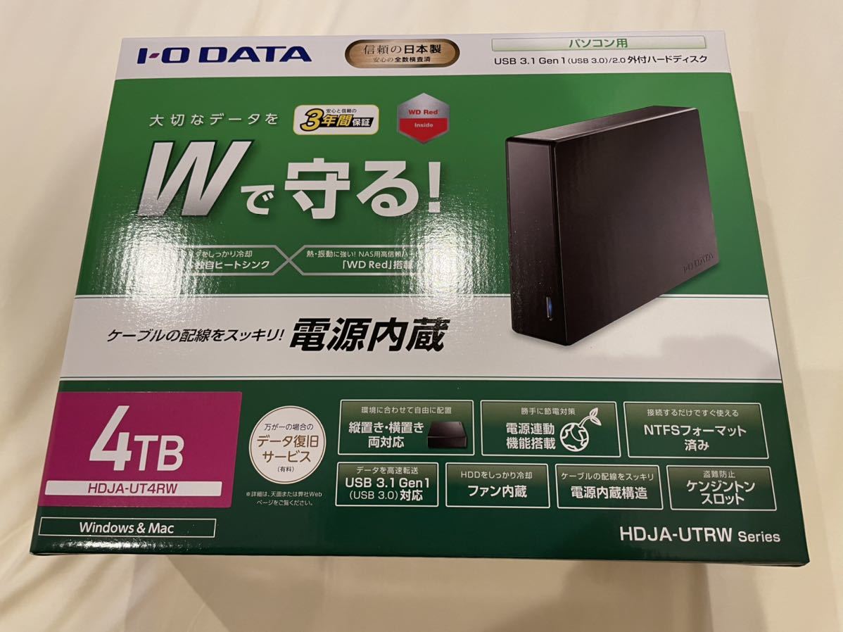 ファッション通販】 未使用品 IODATA HDJA-UT4RW USB3.1 Gen1 USB3.0