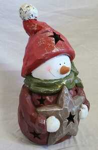 陶器製 スノーマン クリスマス 冬 雪 置物 インテリア 店舗什器 ディスプレイ