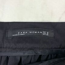 ZARA WOMAN ザラ フレアスカート 膝丈 裏地なし ポケット付き レディース 黒 ブラック サイズM*KB1871_画像5