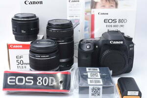 ★1円出品★ キャノン Canon EOS 80D トリプルレンズセット