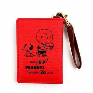  Snoopy pass case (2. folding ) 70th red ticket holder card inserting 