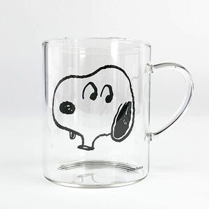 スヌーピー 耐熱ガラス フェイスマグカップ コップ キッチン SNOOPY