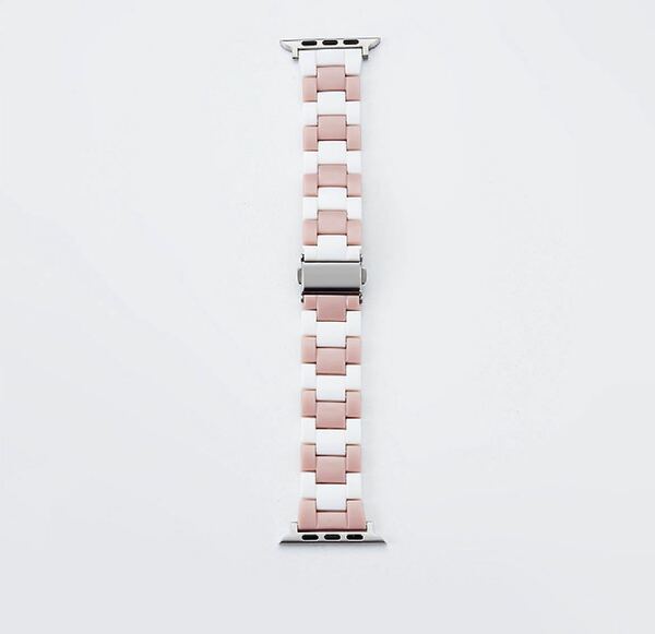 年末セール　Apple Watch アップルウォッチ バンド 交換ベルト　樹脂バンド　38/40/41mm シリーズ2345678SE対応 耐久性　白ピンク