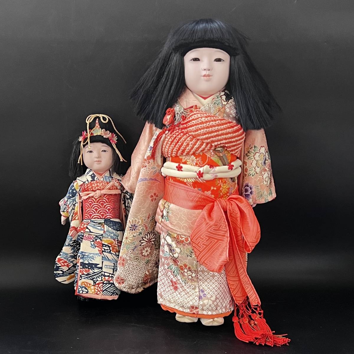 オンライン限定商品販壳 市松人形東光徳茂人毛正絹着物 おもちゃ/人形