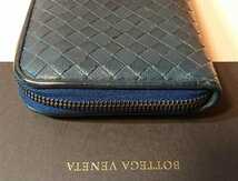 【レアカラー★完品★人気モデル】BOTTEGA VENETA★２つ折り・長財布・ラウンドファスナー長財布★正規品★ブルーカラー_画像6