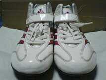 【adidas】アディダス ベースボールスパイクシューズ 靴 25.0㎝ 白×赤★野球_画像1