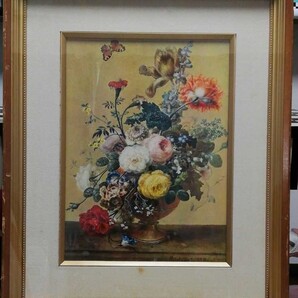 絵画 額絵★Michael Janch 「garden Flowers」★ドイツ★薔薇