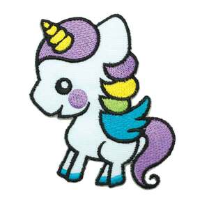 ★新品 ユニコーン かわいい キャラクター Unicorn デザイン ワッペン アイロン 簡単貼り付け アップリケ 刺繍