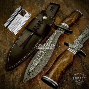 * общая длина 35.7cm Англия IMPACT производства Damas rental сталь нож custom монтировка деревянный руль уличный предотвращение бедствий Survival .. охота кемпинг 
