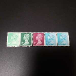 ＊　6P 2P　1P　1/2P　未使用5連　エリザベス Ⅱ世　イギリス　英国　に関する出品　記念切手 　記念切手　NO1