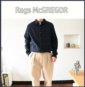 ラグス マックレガー (Rags McGREGOR) コットン・フランネルシャツ　sizeL　　ネイビー