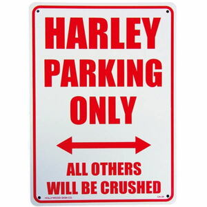 【PLASTIC SIGN BOARD】プラスチックサインボード HARLEY PARKING ONLY ハーレー専用駐車場 (No8)