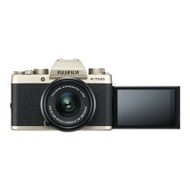 中古 １年保証 美品 FUJIFILM X-T100 ダブルズームキット XC 15-45mm OIS PZ + XC 50-230mm OIS II シャンパンゴールド_画像3