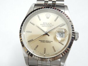 ロレックス ROLEX デイトジャスト 16234 X番 SS×K18WG 自動巻 Cal.3135 メンズ 腕時計 ベージュ シルバー