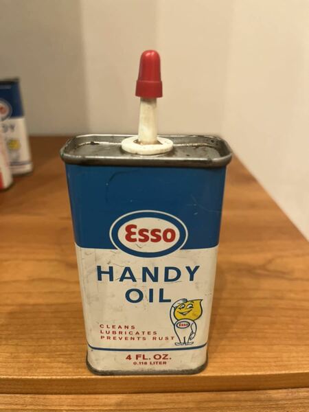 【送料無料】ビンテージ ハンディオイル缶 esso エッソ oildrop ガレージ hotrod 1950's 1960's オイルドロップ ②