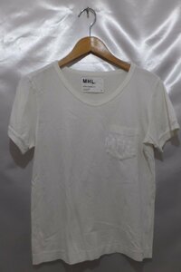 MHL. エムエイチエル 胸ポケットTシャツ サイズ2 ホワイト 白 トップス メンズ