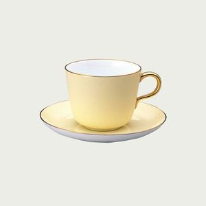大倉陶園！ ☆色蒔きクリーム・モーニング碗皿☆ 新品 マグカップ 紅茶 ミルク ラテ エスプレッソ ギフト