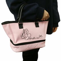 ★ミニーマウス　ラインリボン マルチ トートバッグ　2層タイプ　保冷機能有 Disney Minnie Mouse ミニトート/カートポーチ★_画像9