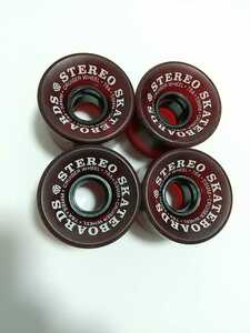 STEREO SKATEBOARDS CRUISER WHEEL 59mm 78A ウィール ステレオ スケートボード クルーザー ソフトウィール 赤 レッド クリア タイヤ 中古