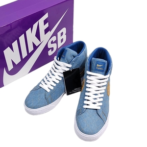 WC109 Supreme NIKE シュプリーム ナイキ SB ZOOM BLAZER MID QS 2 ズーム ブレイザー ミッド DX8421-400 US9 27cm デニム 未使用 ●80