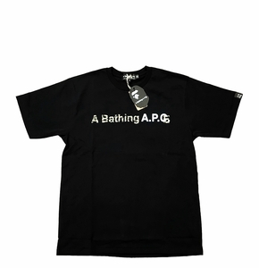 WC103 A BATHING APE A.P.C A Bathing Ape A.P.C. WIDE FIT TEE wide short sleeves T-shirt M size black 1I23-110-902 /60