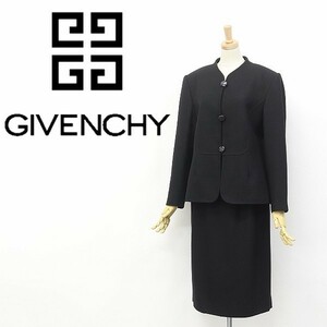 ヴィンテージ◆GIVENCHY ジバンシィ HI FORMAL ウール ノーカラー ジャケット＆スカート スーツ セットアップ ブラック 14