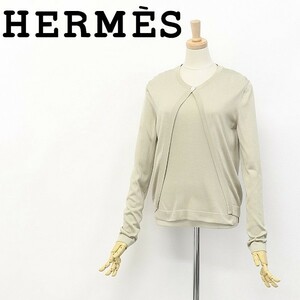  Margiela period *HERMES Hermes silk 100% 1. cardigan & no sleeve tops knitted ensemble SM