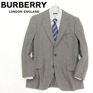 ヴィンテージ◆BURBERRYS バーバリー 千鳥柄 ウール 2釦 ジャケット グレー A5