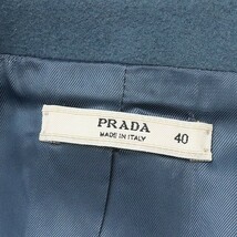 ◆PRADA プラダ カシミヤ混 メルトン ウール チェスター コート くすみブルー 40_画像5