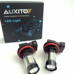 ☆美品☆AUXITO LED Light LED フォグランプ H11/H8/H16 2個セット DC12V 色:ホワイト【ジャンク品】07 00157