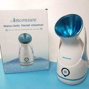 ☆在庫処分SALE☆Amconsure ナノスチーマー美顔器 ZJ-6280 ブルー ヘアバンド付き【PSEマークあり】18 00109