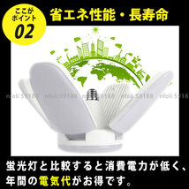 ガレージライト 4個 LED 60W E26 E27 口金 昼白色 作業灯 シーリングライト ペンダント 照明 電球 ホワイト 車庫 倉庫 物置 ガレージ 025 _画像3