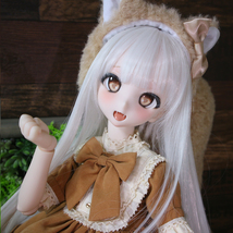 【さにさにむーん】DDH-10 開口カスタム　セミホワイト肌＋ディーラー様製アイ+舌パーツ3種　MDD　ドルフィードリーム_画像2