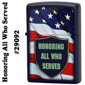 zippo(ジッポーライター)Honoring All Who Served #29092 Navy Matte【ネコポス対応可】